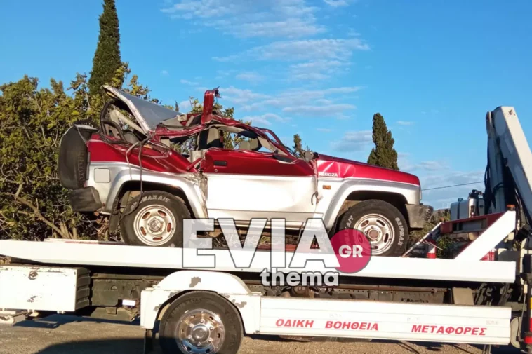 Τροχαίο ατύχημα στην Κάρυστο: Τρακτερ συνέθλιψε αυτοκίνητο